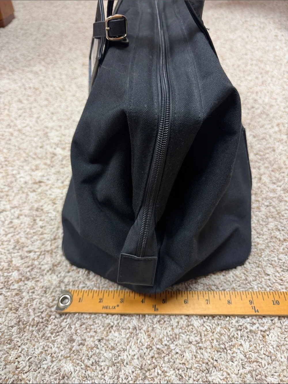 BEIS Black Travel Duffel with Leather Trim